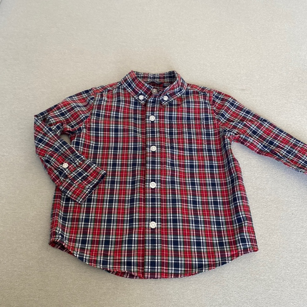 Janie and Jack Plaid Button Down Shirt